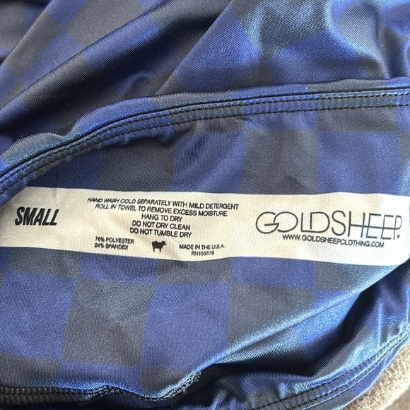 Goldsheep CLASSIC NAVY BLUE CHECK LEGGING Size Small - Picture 9 of 10